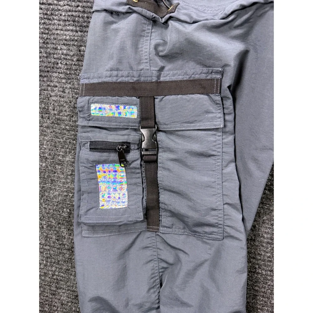 Flower of Life by Pleiadian Grey Nylon Convertible Cargo Pants Shorts Mens XL